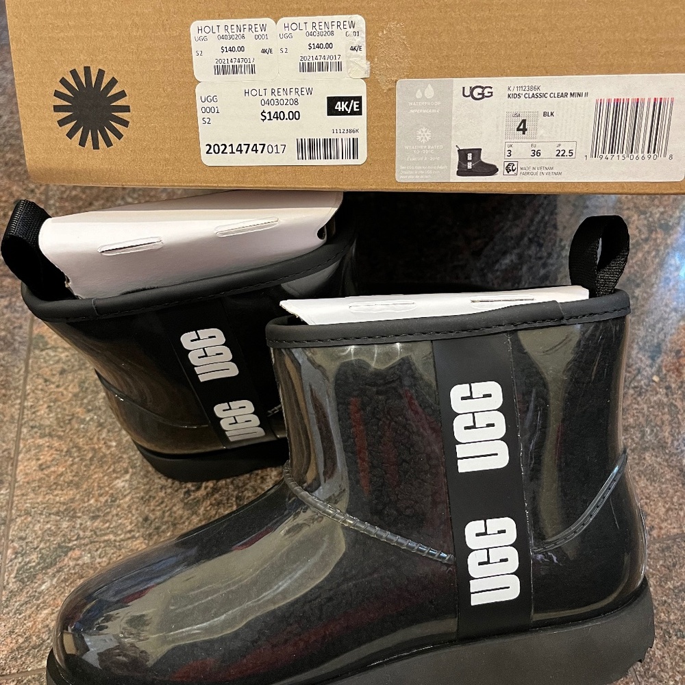 UGG Glossy Black Ankle Booties